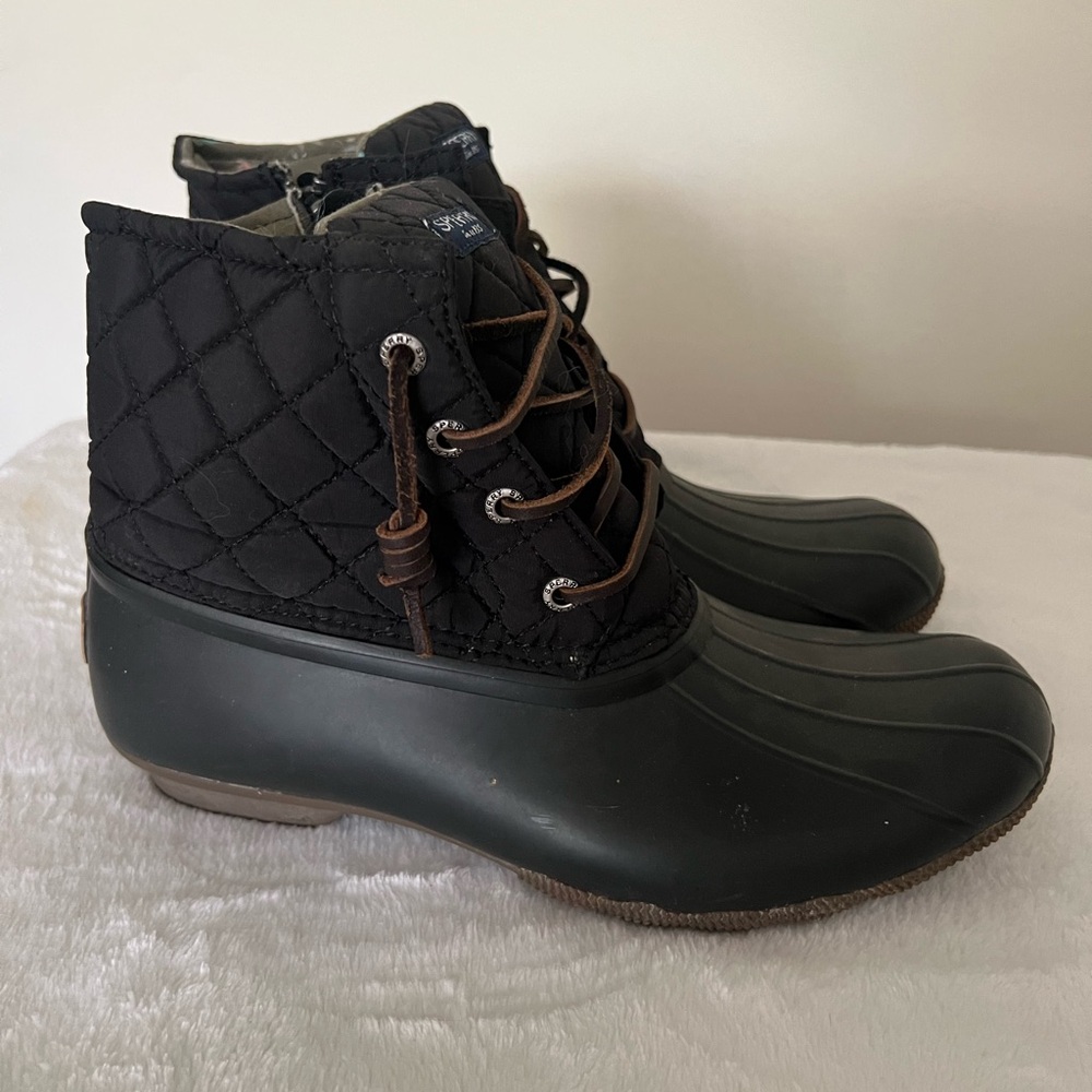 Women's Black Quilted Ankle Boots